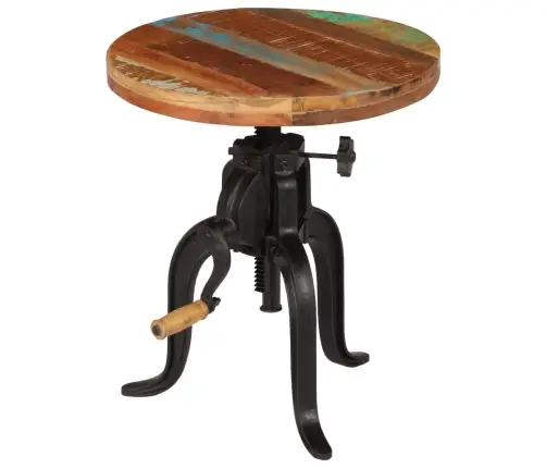 Galdiņš, 45X(45-62) Cm, Pārstrādāts Masīvkoks Un Čuguns Vidaxl