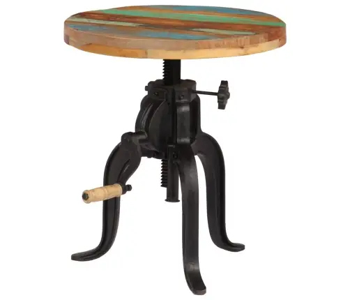 Galdiņš, 45X(45-62) Cm, Pārstrādāts Masīvkoks Un Čuguns Vidaxl