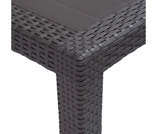 Dārza Galds, Brūns, 150X90X72Cm, Plastmasa, Rotangpalmas Raksts Vidaxl