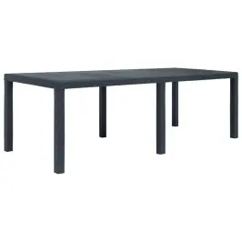 Dārza Galds, 220X90X72 Cm, Plastmasa, Rotangpalmas Raksts Vidaxl