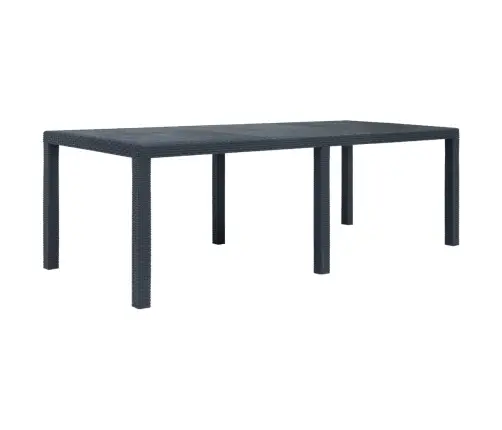 Dārza Galds, 220X90X72 Cm, Plastmasa, Rotangpalmas Raksts Vidaxl