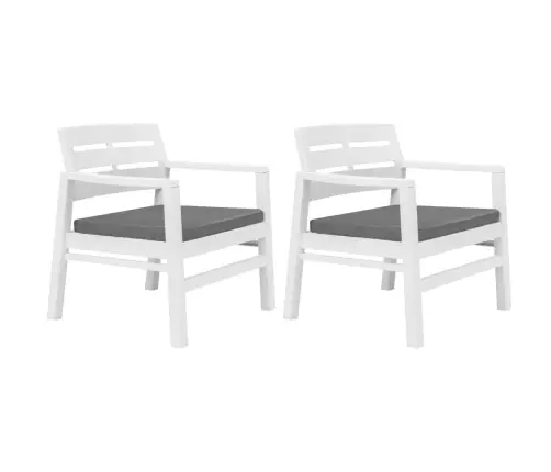 3-Daļīgs Dārza Atpūtas Mēbeļu Komplekts, Plastmasa, Balts Vidaxl 3-Daļīgs Dārza Atpūtas Mēbeļu Komplekts, Plastmasa, Balts Vidaxl