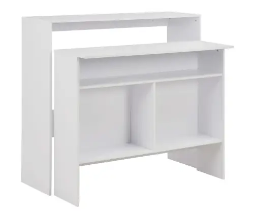 Bāra Galds Ar Divām Virsmām, 130X40X120 Cm, Balts Vidaxl
