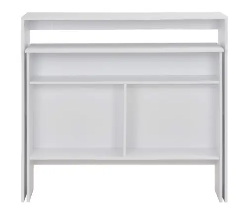 Bāra Galds Ar Divām Virsmām, 130X40X120 Cm, Balts Vidaxl