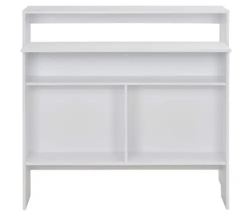 Bāra Galds Ar Divām Virsmām, 130X40X120 Cm, Balts Vidaxl