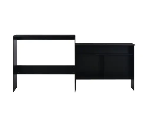 Bāra Galds Ar Divām Virsmām, 130X40X120 Cm, Melns Vidaxl