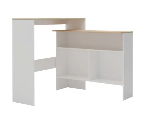 Baarilaud 2 Lauaplaadiga, Valge Ja Tamm, 138 X 40 X 120 Cm