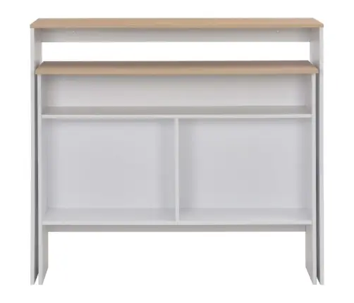 Baarilaud 2 Lauaplaadiga, Valge Ja Tamm, 138 X 40 X 120 Cm