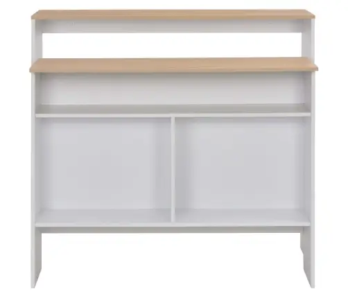 Baarilaud 2 Lauaplaadiga, Valge Ja Tamm, 138 X 40 X 120 Cm