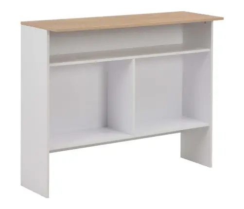 Baarilaud 2 Lauaplaadiga, Valge Ja Tamm, 138 X 40 X 120 Cm