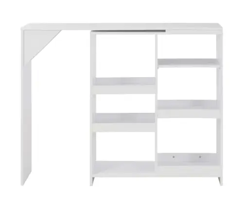 Bāra Galds Ar Pārvietojamu Plauktu, 138X39X110 Cm, Balts Vidaxl