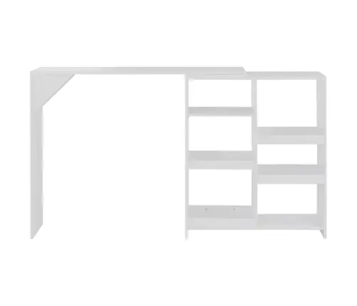 Bāra Galds Ar Pārvietojamu Plauktu, 138X39X110 Cm, Balts Vidaxl