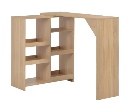 Bāra Galds Ar Pārvietojamu Plauktu, 138X39X110 Cm, Ozolkoks Vidaxl