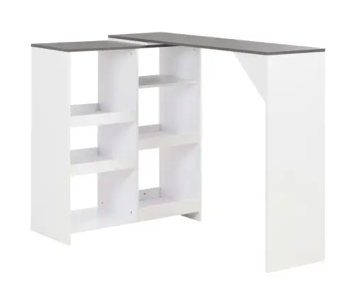 Bāra Galds Ar Pārvietojamu Plauktu, 138X39X110 Cm, Balts Vidaxl