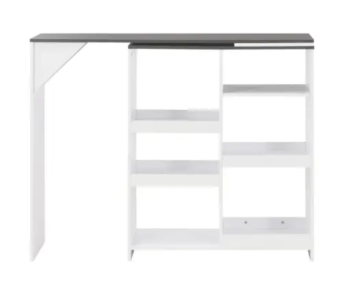 Bāra Galds Ar Pārvietojamu Plauktu, 138X39X110 Cm, Balts Vidaxl