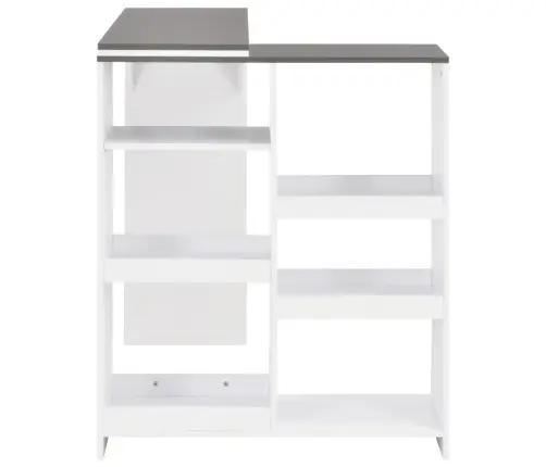 Bāra Galds Ar Pārvietojamu Plauktu, 138X39X110 Cm, Balts Vidaxl