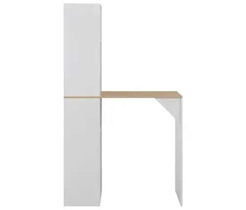 Bāra Galds Ar Skapi, 115X59X200 Cm, Balts Vidaxl