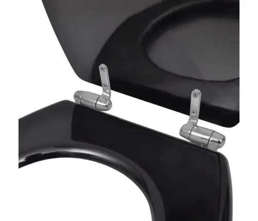 Klozeto Sėdynės Su Soft-Close Mech. Dang., 2Vnt., Juodos, Mdf