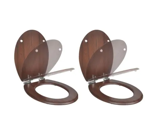 Klozeto Sėdynės Su Soft-Close Mech. Dang., 2Vnt., Rudos, Mdf