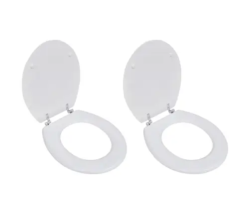 Tualetes Poda Sēdekļi Ar Vākiem, 2 Gab., Mdf, Balti Vidaxl