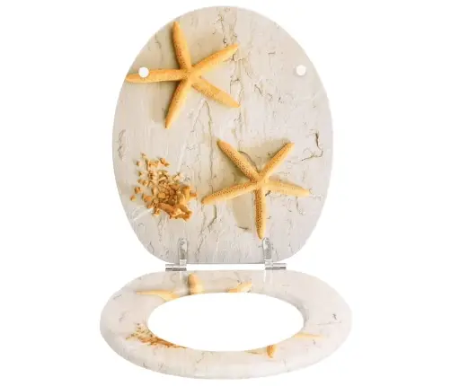 Tualetes Poda Sēdekļi Ar Vākiem, 2 Gab., Mdf, Jūraszvaigzne Vidaxl