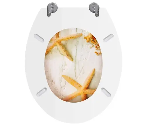 Tualetes Poda Sēdekļi Ar Vākiem, 2 Gab., Mdf, Jūraszvaigzne Vidaxl