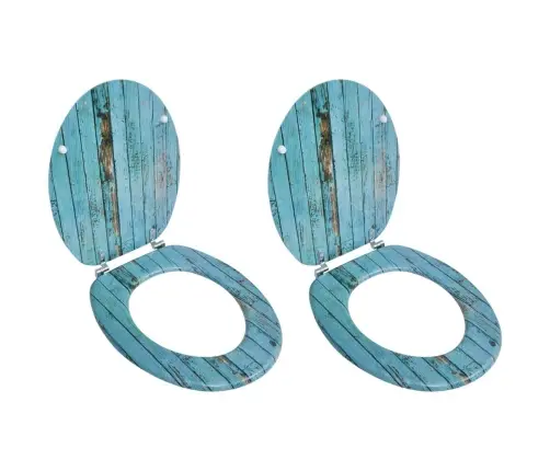 Tualetes Poda Sēdekļi Ar Vāku, 2 Gab., Mdf, Vecu Dēļu Dizains Vidaxl