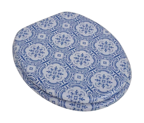 Tualetes Poda Sēdekļi Ar Vāku, 2 Gab., Mdf, Porcelāna Dizains Vidaxl