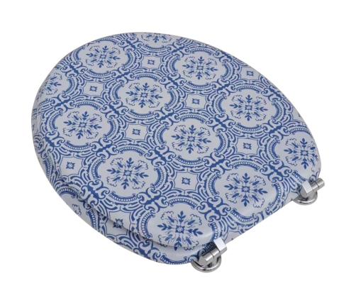 Tualetes Poda Sēdekļi Ar Vāku, 2 Gab., Mdf, Porcelāna Dizains Vidaxl