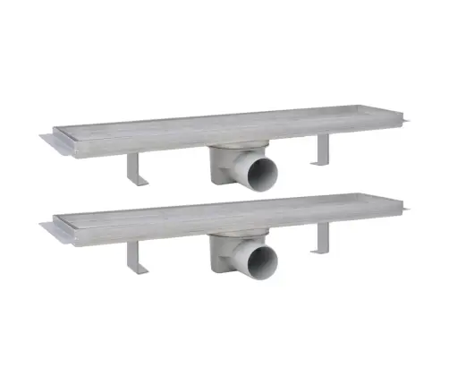 Lineārās Dušas Notekas, 2 Gab., 530X140 Mm, Nerūsējošs Tērauds Vidaxl