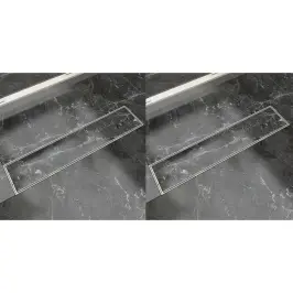 Lineārās Dušas Notekas, 2 Gab., 530X140 Mm, Nerūsējošs Tērauds Vidaxl