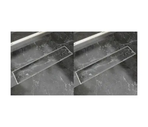 Lineārās Dušas Notekas, 2 Gab., 530X140 Mm, Nerūsējošs Tērauds Vidaxl
