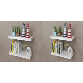 Sienas Plaukti, 4 Gab., Balti, 40 Cm Vidaxl
