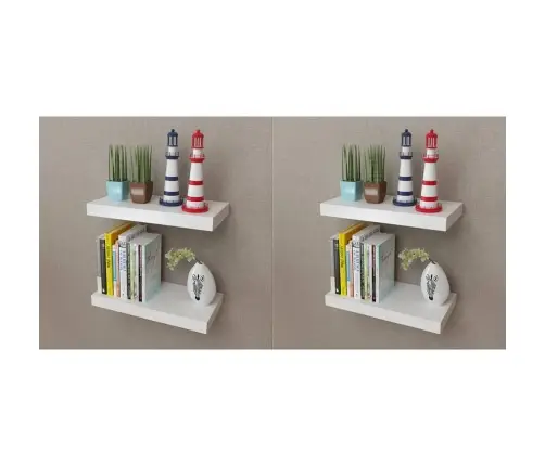 Seinariiulid, 4 Tk, Valge, 40 Cm