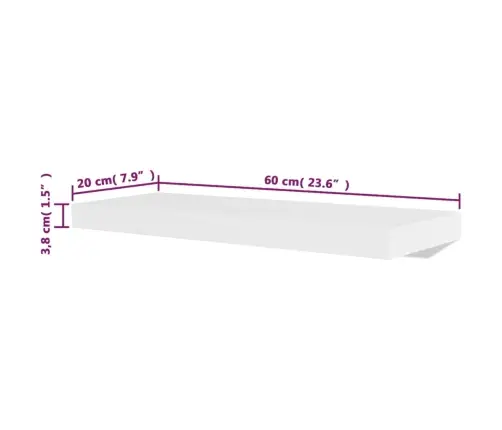 Sienas Plaukti, 4 Gab., Balti, 60 Cm Vidaxl
