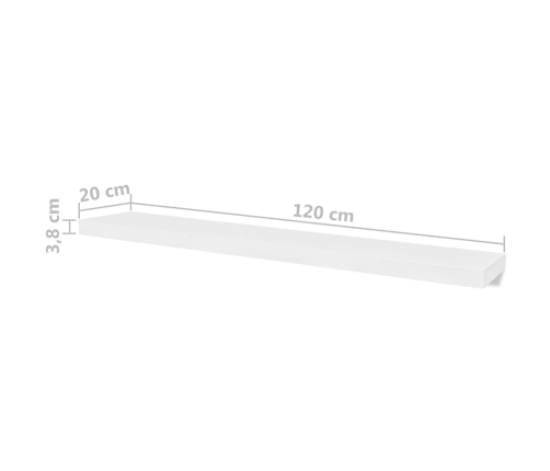 Sienas Plaukti, 4 Gab., Balti, 120 Cm Vidaxl