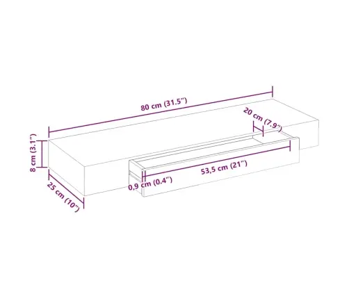 Sienas Plaukti Ar Atvilktnēm, 2 Gab., Balti, 80 Cm Vidaxl