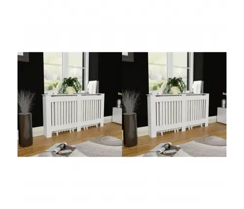 Radiatorių Uždangalai, 2Vnt., Balti, 152cm Mdf