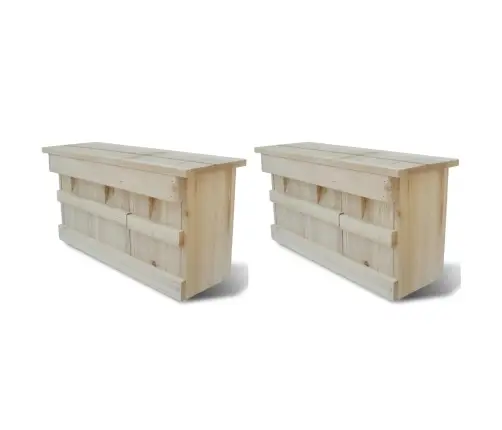 Zvirbuļu Mājas, 2 Gab., 44X15,5X21,5 Cm, Koks Vidaxl