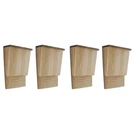 Sikspārņu Mājas, 4 Gab, 22X12X34 Cm, Koks Vidaxl