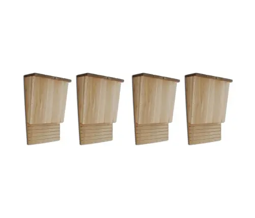 Sikspārņu Mājas, 4 Gab, 22X12X34 Cm, Koks Vidaxl