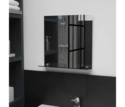 Sienas Spogulis Ar Plauktu, 40X40 Cm, Rūdīts Stikls Vidaxl