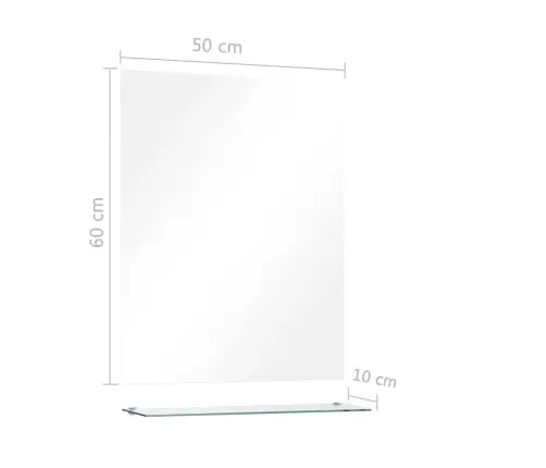Seinapeegel Riiuliga, 50 X 60 cm Karastatud Klaasist