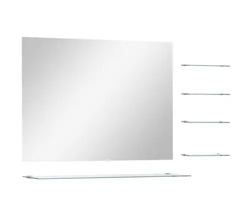 Sienas Spogulis Ar 5 Plauktiem, Sudraba Krāsa, 80X60 Cm Vidaxl