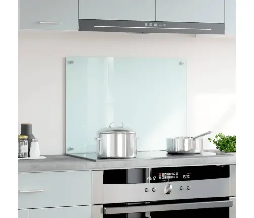 Virtuves Sienas Panelis, 70X50 Cm, Rūdīts Stikls, Balts Vidaxl