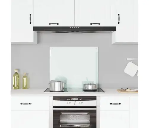 Virtuves Sienas Panelis, 70X60 Cm, Rūdīts Stikls, Balts Vidaxl