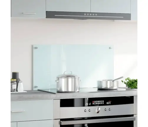 Virtuves Sienas Panelis, 80X40 Cm, Rūdīts Stikls, Balts Vidaxl