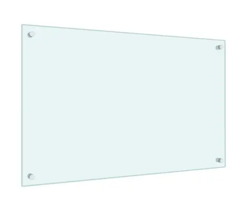 Virtuves Sienas Panelis, 80X50 Cm, Rūdīts Stikls, Balts Vidaxl