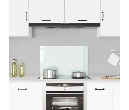 Virtuves Sienas Panelis, 80X50 Cm, Rūdīts Stikls, Balts Vidaxl