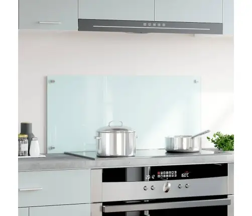 Virtuvės Sienelė, Baltos Spalvos, 90X40cm Grūdintas Stiklas